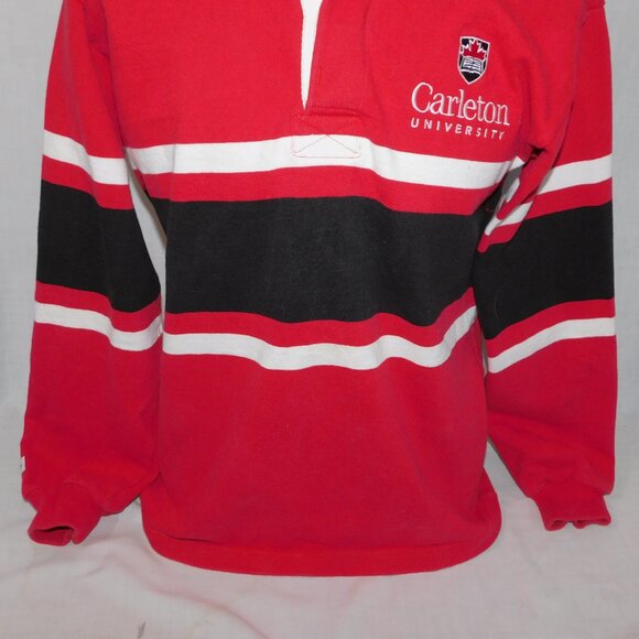 Barbarian Mens M Red White Black Carleton University Ottawa Rugby Shirt - Picture 5 of 10